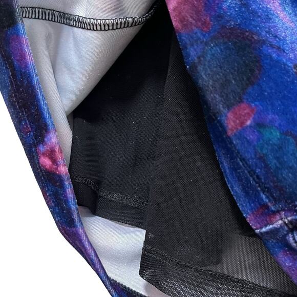 Soft Surroundings Hyannis Velvet Faux Wrap Floral Mini Dress Size L Blue Regency - Picture 4 of 7